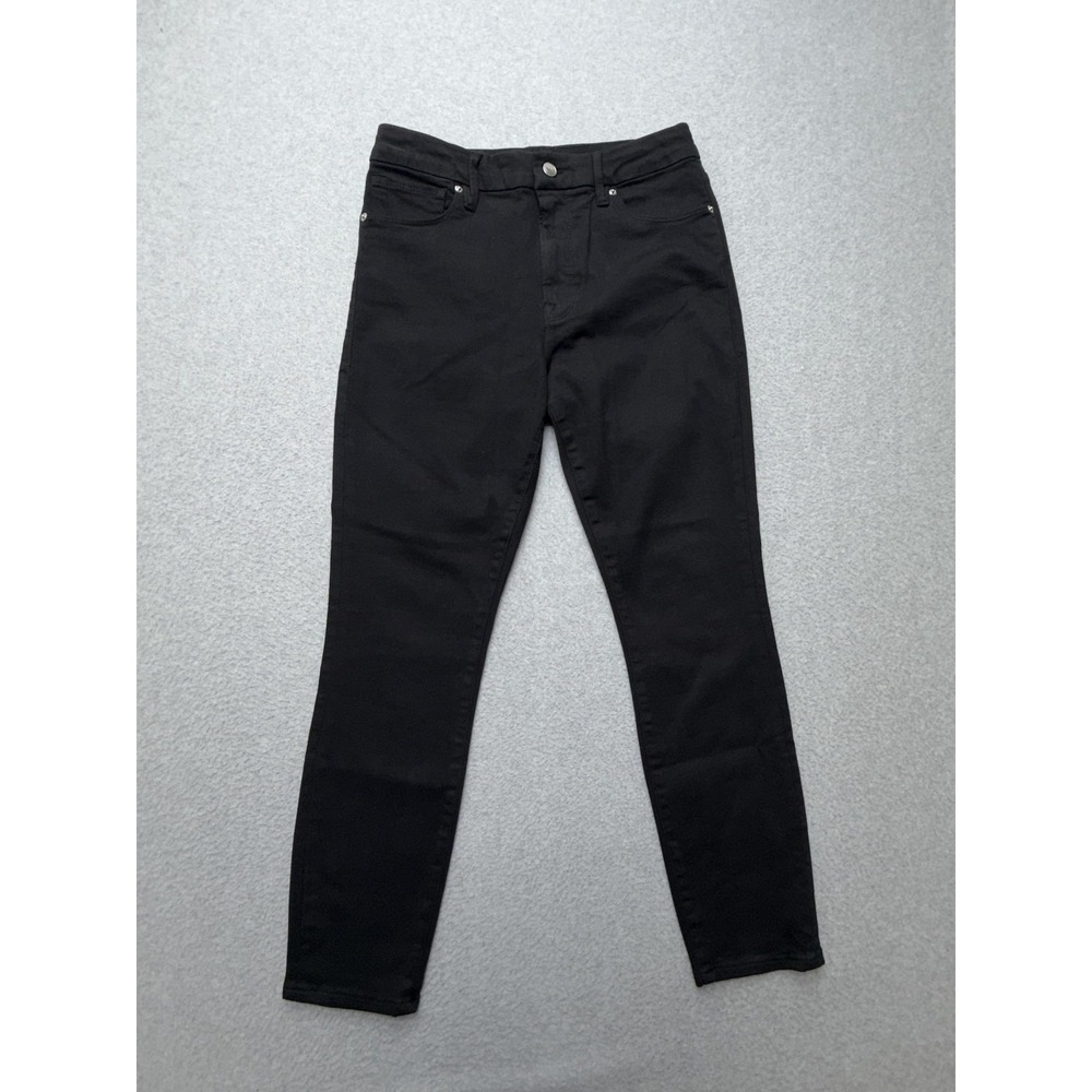 Good American Skinny Jeans Womens 12/31 Black Dark Wash Stretch Denim 5 Pocket